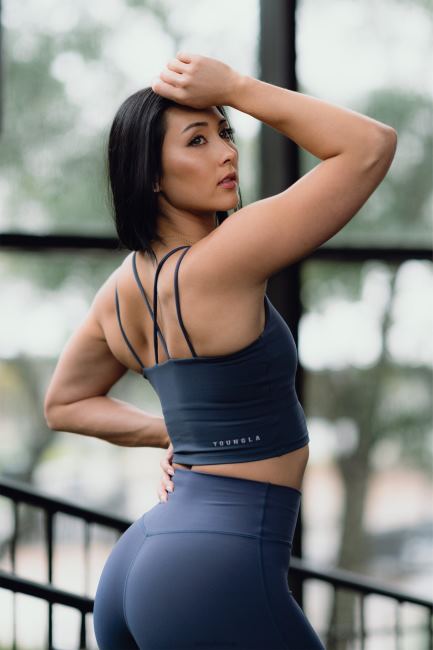 YoungLA kvinner w310 progress sports-bh klær H4N2T1013 plommetrøffel