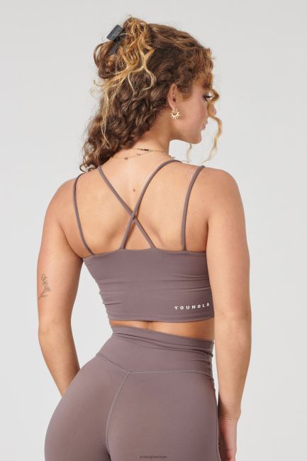 YoungLA kvinner w310 progress sports-bh klær H4N2T1013 plommetrøffel