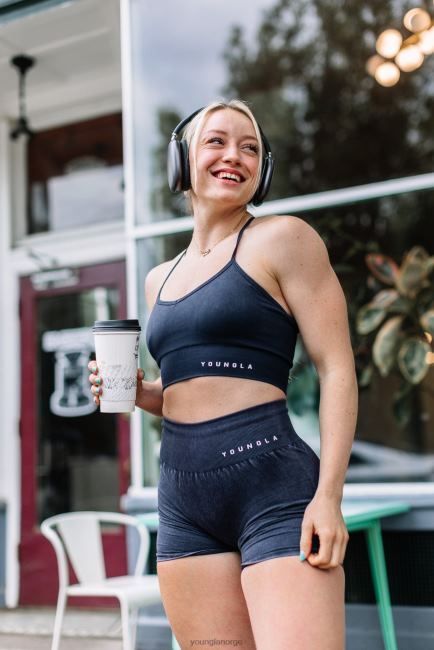 YoungLA kvinner w311 carbon cross back sports-bh klær H4N2T1006 plommetrøffel