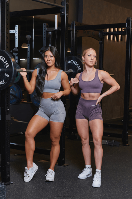 YoungLA kvinner w315 sports-bh med ribber i karbon klær H4N2T1007 svart vask