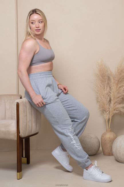 YoungLA kvinner w202 script joggers 2.0 klær H4N2T1131 gråmelert