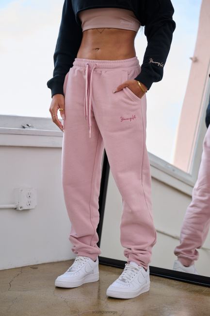 YoungLA kvinner w207 trippelstrengs joggere klær H4N2T1135 støvete rosa