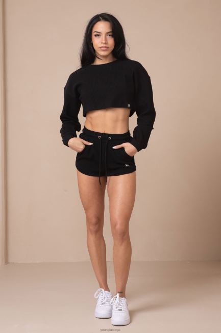 YoungLA kvinner w113 fersken shorts klær H4N2T1100 svart