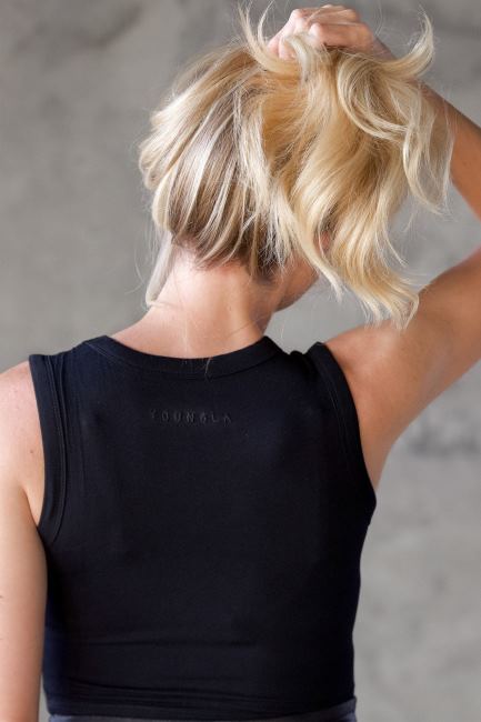 YoungLA kvinner w302 sash tank topp klær H4N2T1044 svart