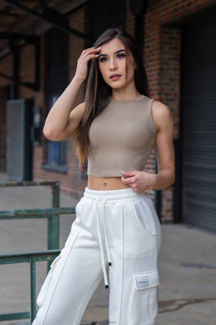 YoungLA kvinner w314 - flexrib tank topp klær H4N2T1060 odyssey grå