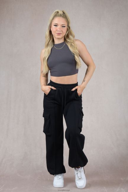 YoungLA kvinner w314 - flexrib tank topp klær H4N2T1061 stekt mandel