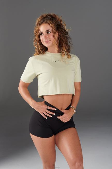 YoungLA kvinner w403 etablert cropped t-skjorte klær H4N2T1025 svart