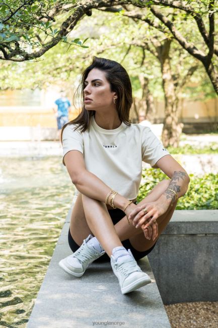 YoungLA kvinner w403 etablert cropped t-skjorte klær H4N2T1026 pistasjgrønn