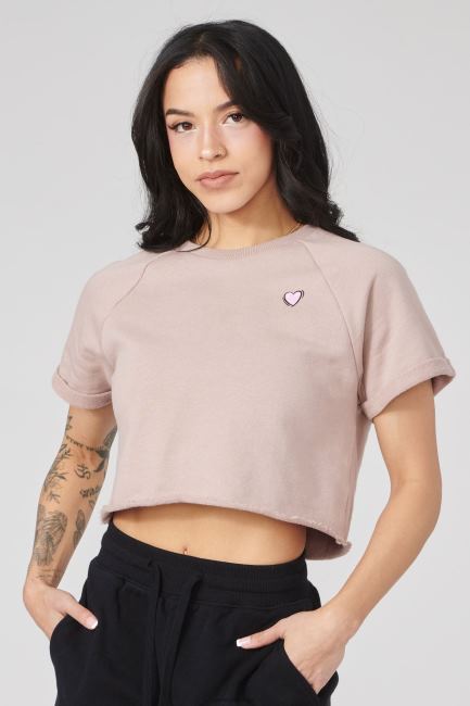 YoungLA kvinner w411 raglan cropped t-skjorte klær H4N2T1055 blågrønn