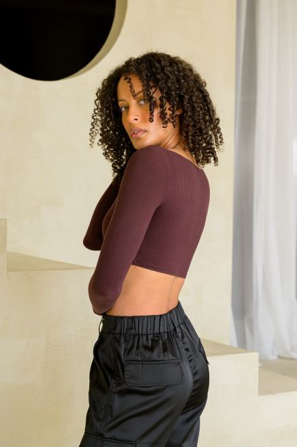 YoungLA kvinner w419 grace cropped topp klær H4N2T1046 svart