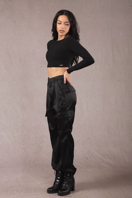 YoungLA kvinner w419 grace cropped topp klær H4N2T1046 svart