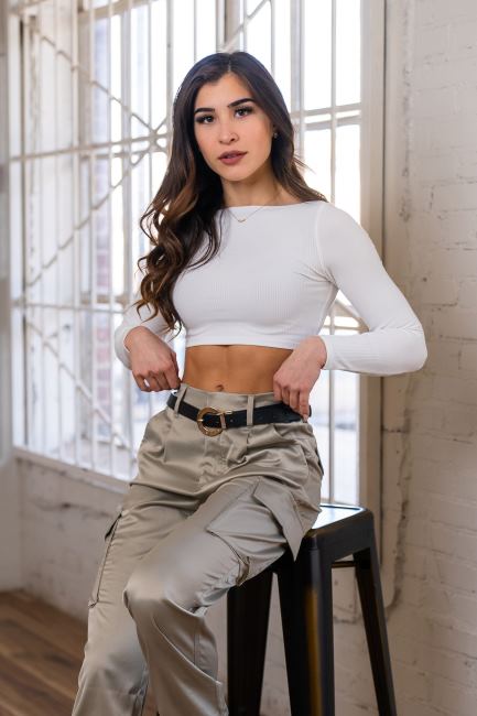 YoungLA kvinner w419 grace cropped topp klær H4N2T1046 svart