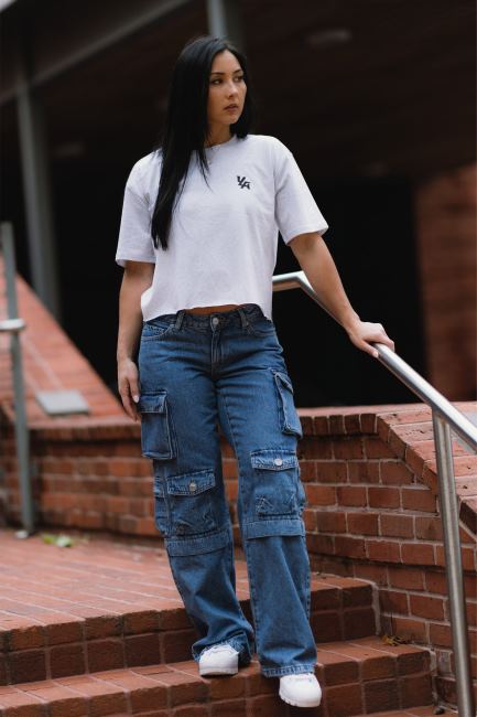 YoungLA kvinner w421 trippy oversized t-skjorte klær H4N2T1080 svart