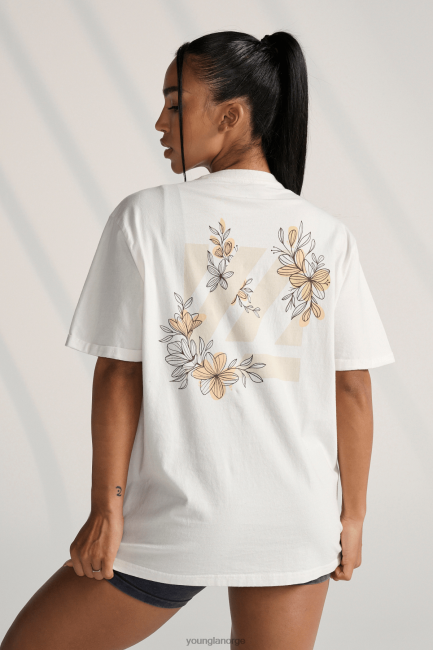 YoungLA kvinner w424 blokk oversized t-skjorte klær H4N2T1083 dempet bær