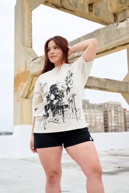 YoungLA kvinner w427 phantom oversized t-skjorter klær H4N2T1027 svart vask