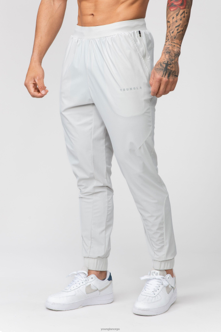 YoungLA menn 237 nylon treningsjoggere klær H4N2T900 lysegrå