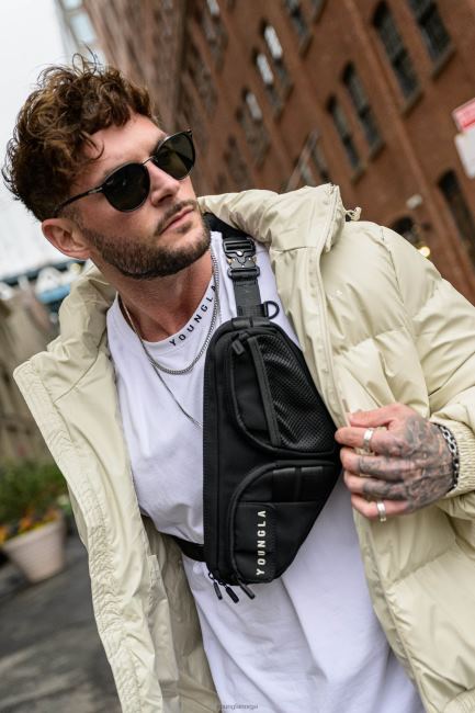 YoungLA menn 750 mach 1 cross body poser tilbehør H4N2T974 svart