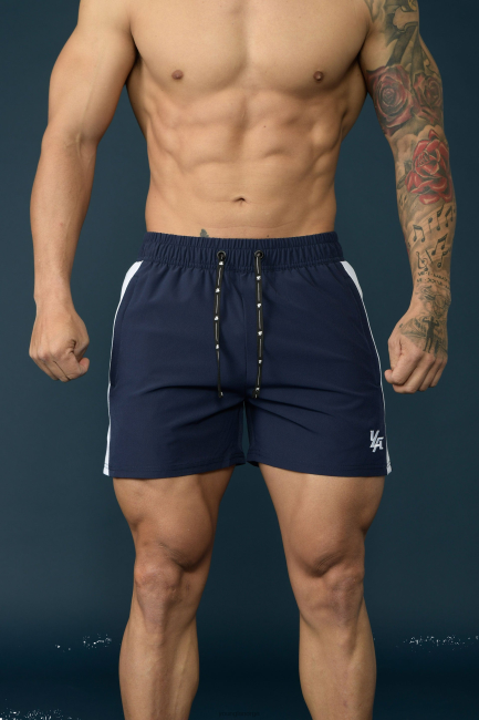 YoungLA menn 101 bodybuilding shorts klær H4N2T691 marine/hvit