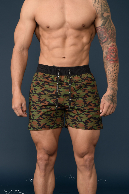 YoungLA menn 101 bodybuilding shorts klær H4N2T694 camo grønn