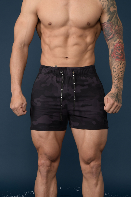 YoungLA menn 101 bodybuilding shorts klær H4N2T695 camo svart