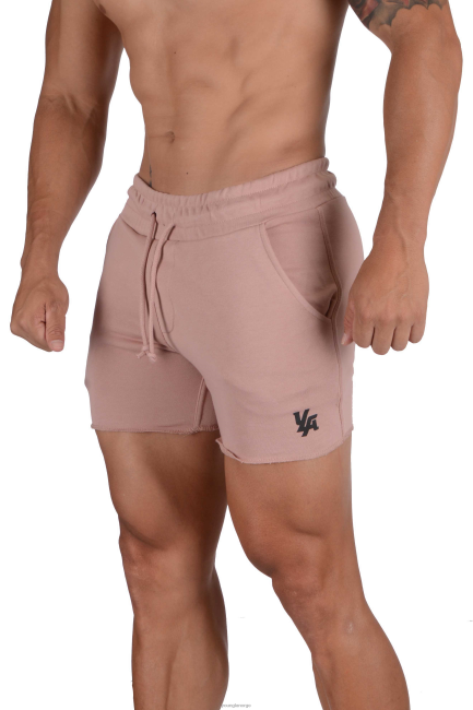 YoungLA menn 102 kroppsbyggende fransk frottéshorts klær H4N2T651 laks