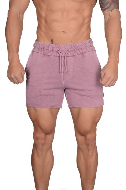 YoungLA menn 102 kroppsbyggende fransk frottéshorts klær H4N2T655 rosa vasket