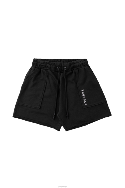 YoungLA menn 106 vintage korte shorts klær H4N2T621 svart vask
