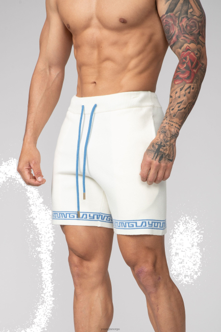 YoungLA menn 116 hieroglyfiske strikkede shorts klær H4N2T673 off-white