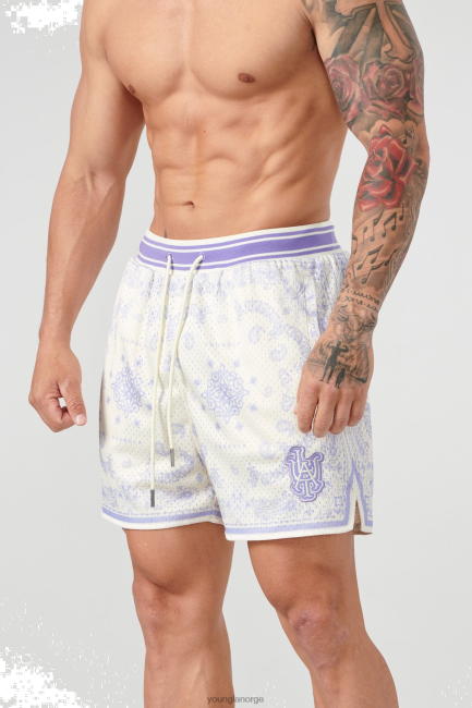 YoungLA menn 132 beryktede bandanashorts klær H4N2T490 myk lilla