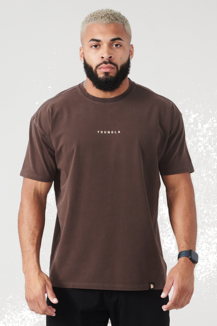 YoungLA menn 401 essensielle jacked tees sommer 23' klær H4N2T202 sjokoladevask