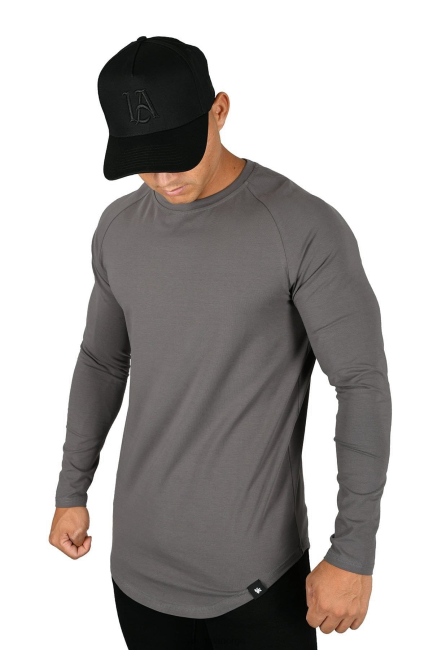 YoungLA menn 410 perfekte raglanskjorter med lange armer klær H4N2T445 kull