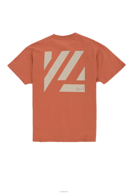 YoungLA menn 413 oversized blokkskjorter klær H4N2T263 solnedgang oransje