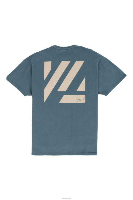 YoungLA menn 413 oversized blokkskjorter klær H4N2T264 blågrønn vasket