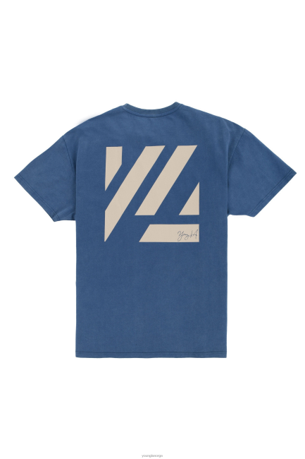 YoungLA menn 413 oversized blokkskjorter klær H4N2T265 stålblå vasket