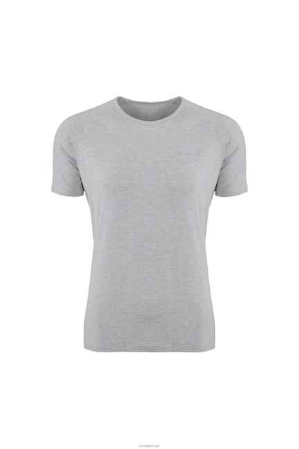 YoungLA menn 422 montert delt-t-skjorte klær H4N2T383 gråmelert