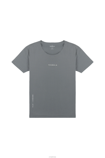 YoungLA menn 447 vidhalset råskåret t-skjorte klær H4N2T231 grå
