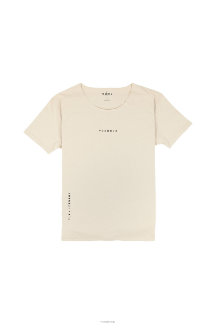 YoungLA menn 447 vidhalset råskåret t-skjorte klær H4N2T232 tan