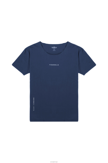 YoungLA menn 447 vidhalset råskåret t-skjorte klær H4N2T234 marinen