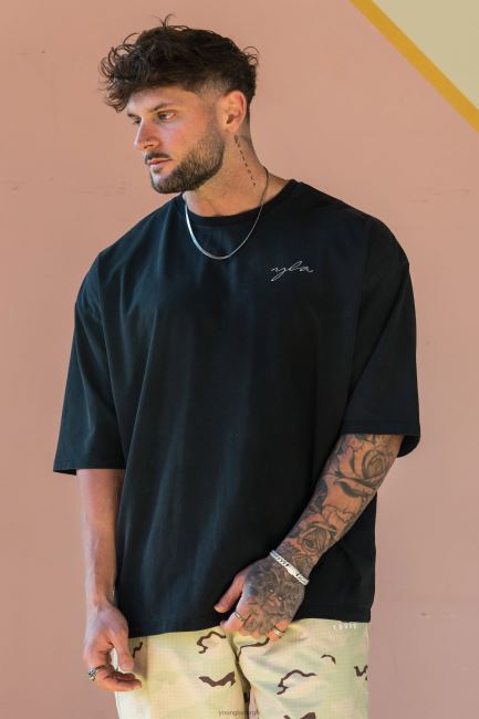 YoungLA menn 464 skyline t-skjorter i superstørrelse klær H4N2T277 plomme perfekt vask