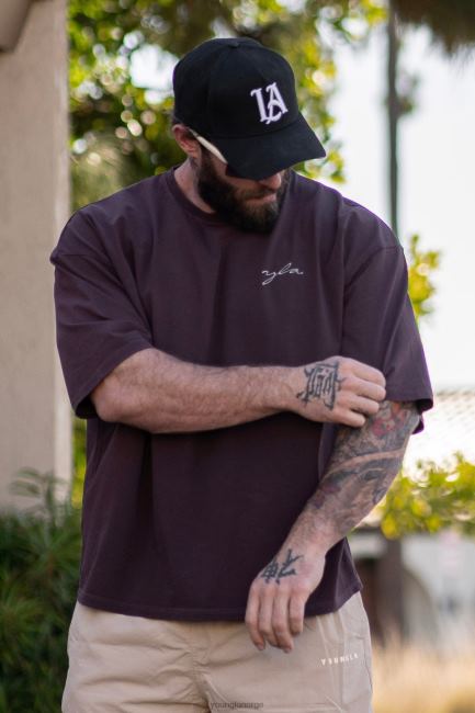 YoungLA menn 464 skyline t-skjorter i superstørrelse klær H4N2T280 blågrønn vask