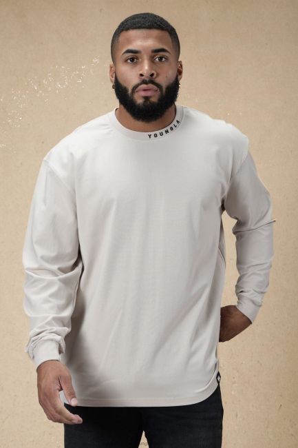 YoungLA menn 810 varemerke lange ermer klær H4N2T430 sand