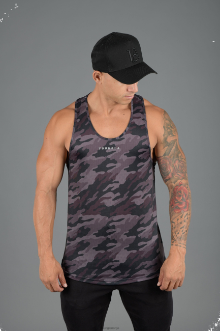 YoungLA menn 305 performance line tank topper klær H4N2T105 camo svart