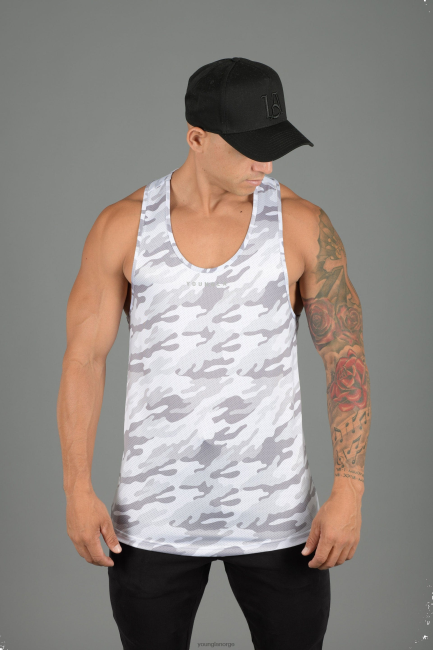 YoungLA menn 305 performance line tank topper klær H4N2T106 camo hvit