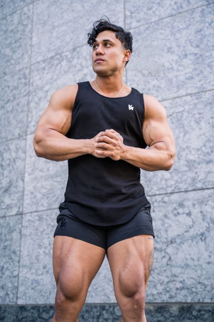 YoungLA menn 314 scoop bunn ribbet tank klær H4N2T117 camo grønn