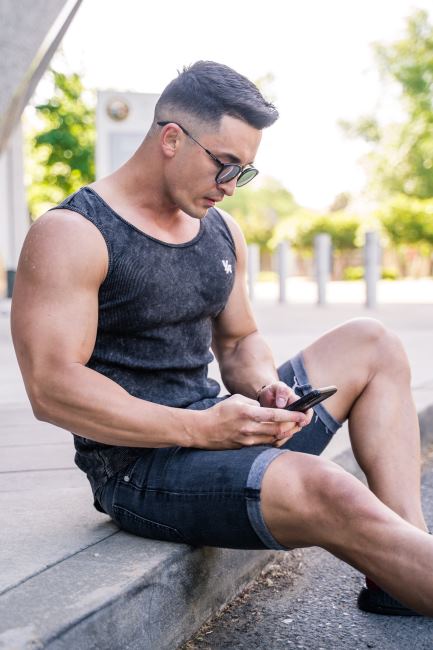 YoungLA menn 314 scoop bunn ribbet tank klær H4N2T120 laks