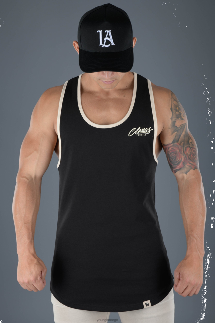 YoungLA menn 324 classics stringer tank klær H4N2T108 svart