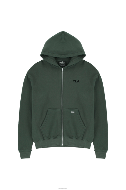 YoungLA menn 515 monarch hettegenser med glidelås klær H4N2T791 skoggrønn vask