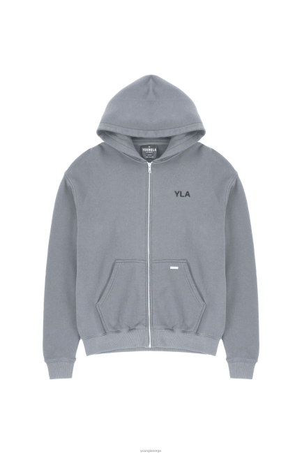 YoungLA menn 515 monarch hettegenser med glidelås klær H4N2T793 grå vask